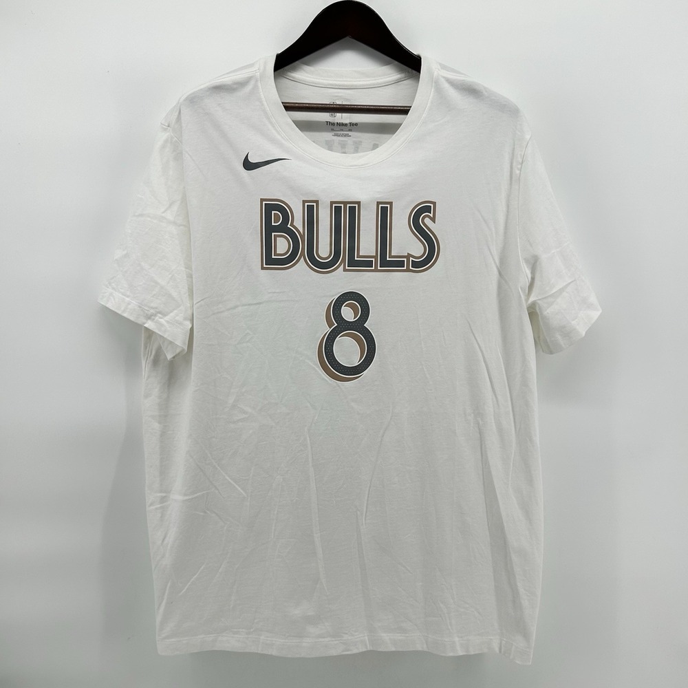 Nike NBA Chicago Bulls Zach LaVine‎ #8 Mens XXL White Player T Shirt Basketball